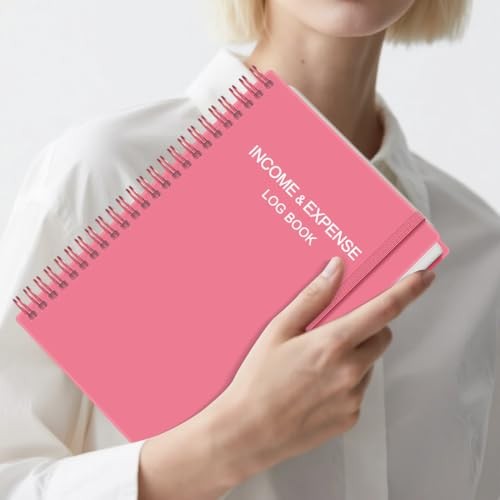 Income & Expense Log Book – A5 Income and Expense Tracker 5.8″ x 8.5″ Pink-a