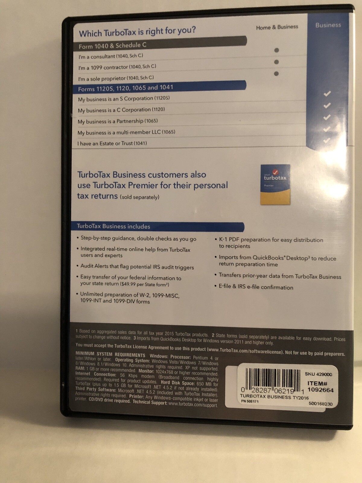 2010 TurboTax BUSINESS Federal Returns/E-file for Windows