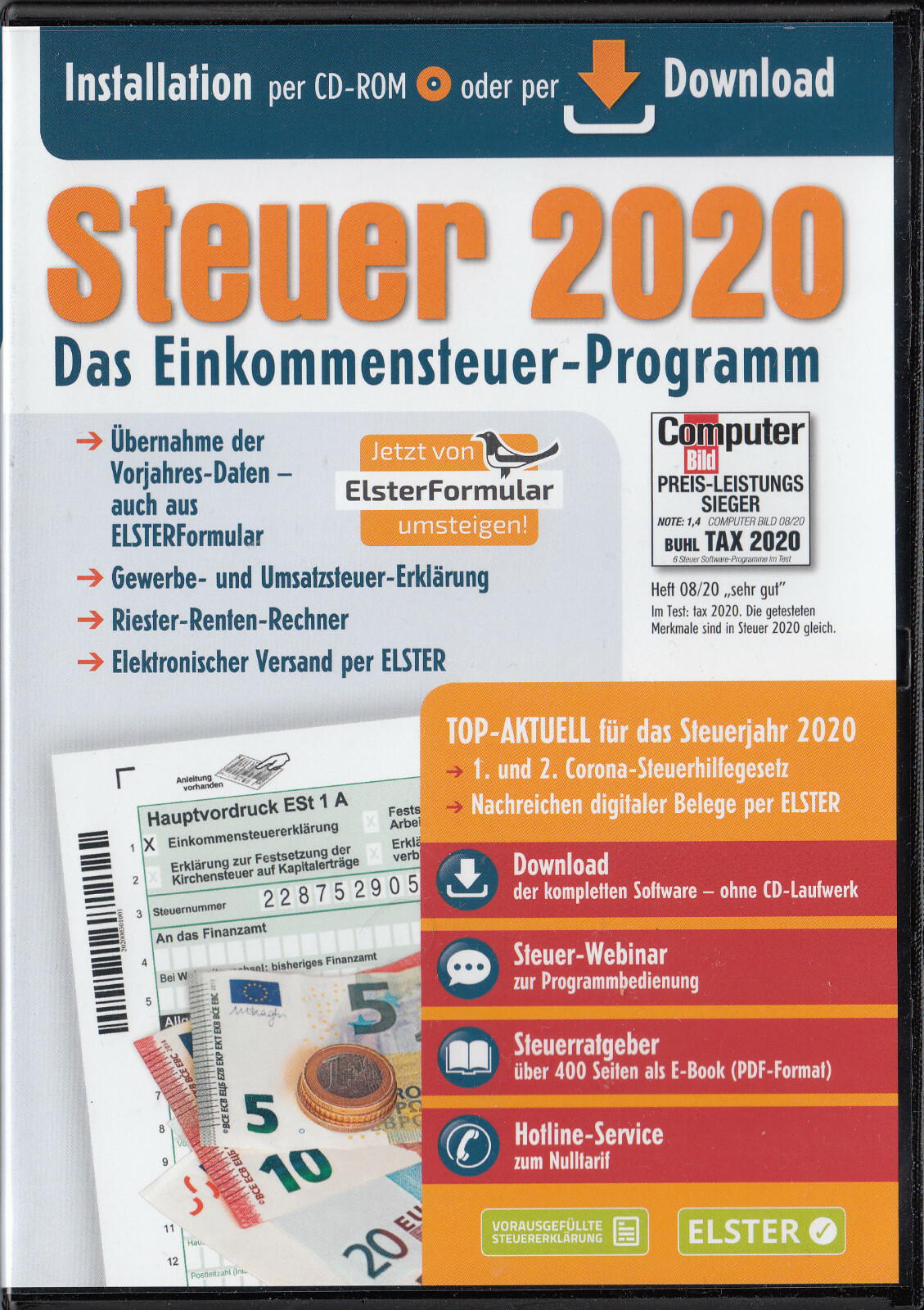 Aldi DVD Tax Software Tax Return Program by WISO with ELSTER + TOP/NEW