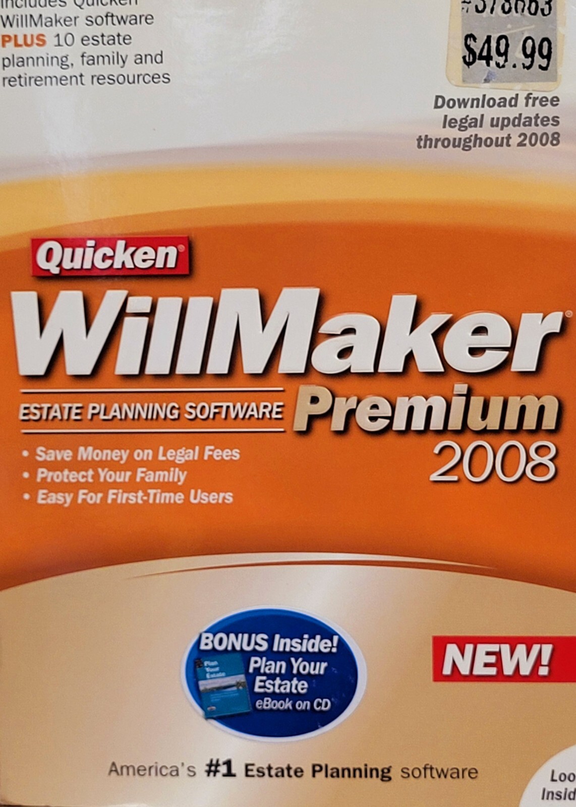 Quicken Willmaker Premium 2008 Estate Planning Software Windows 2000/XP/Vista