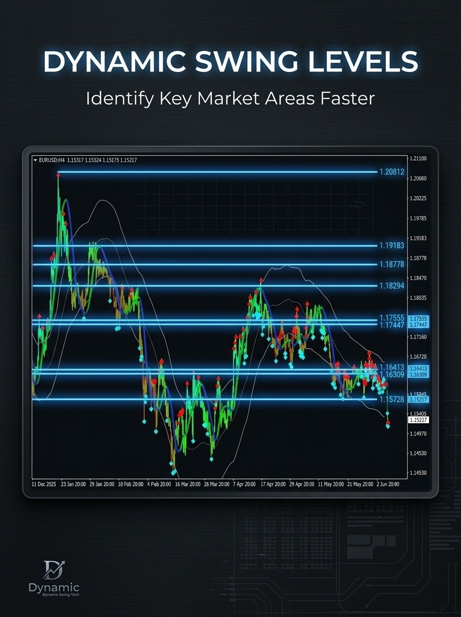 NEW !!!Metatrader 4 Forex Indikator – HMA Swing Level (Trend & Entrance Signals