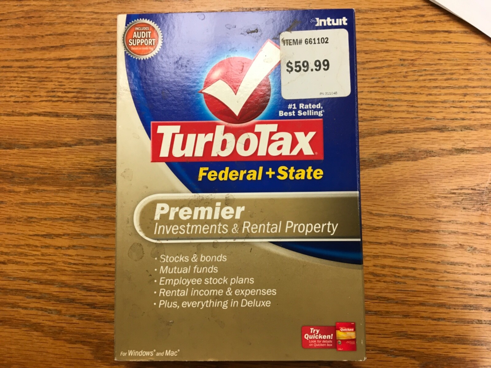 Intuit TurboTax Premier Investment For & Rental Property 2007 Federal + State