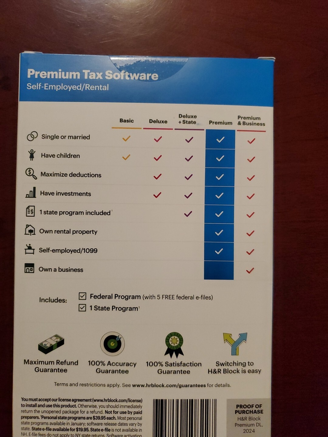 2024 H&R Block Premium Tax Software PC 2024 – **** eBay messaging Delivery****