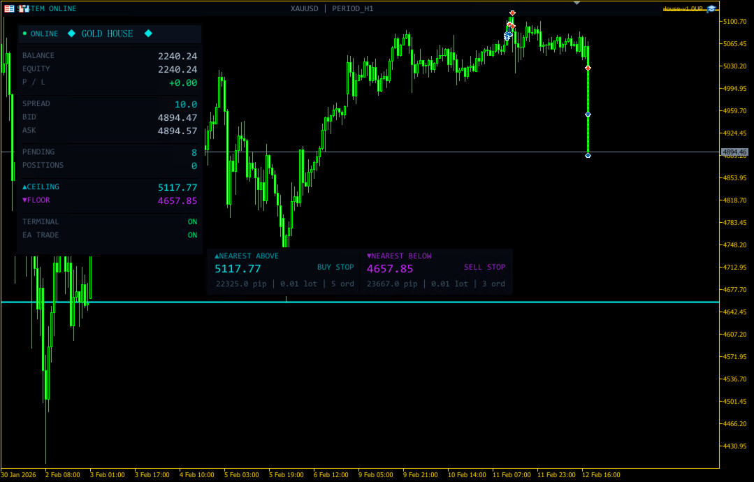 Gold House MT5 EA for MetaTrader 5 | Automated XAUUSD Gold Trading Robot |