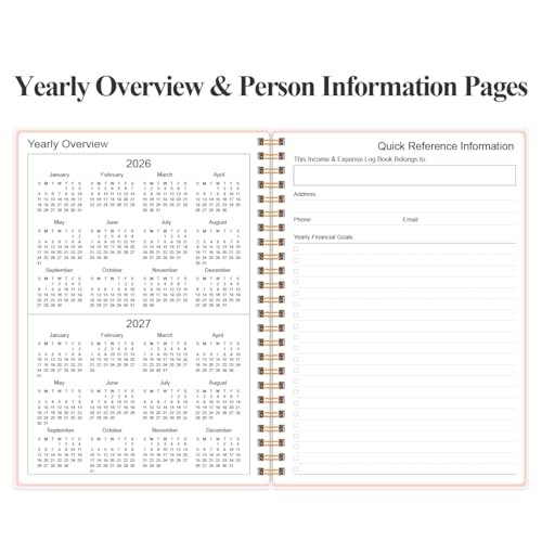 Income & Expense Log Book – A5 Income and Expense Ledger Book for Small Rose