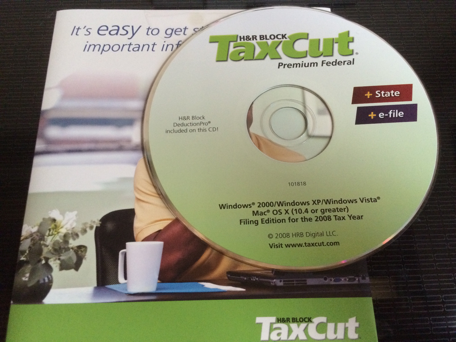 2008 TaxCut Premium Federal turbo Schedule C – Rental Tax Cut H&R Block New CD!