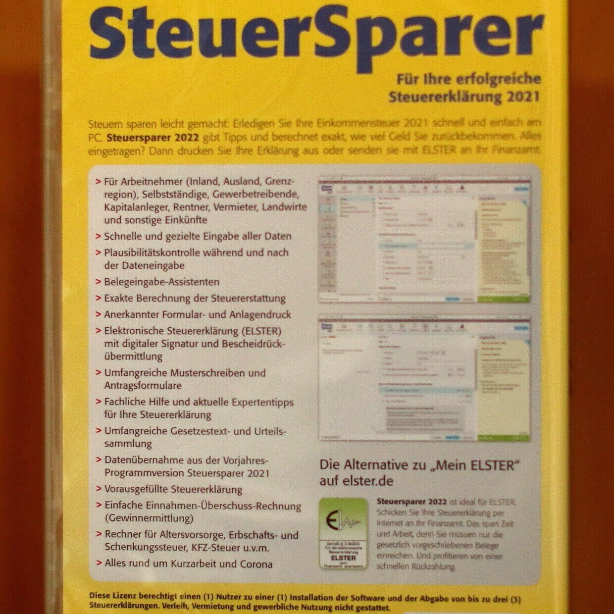 Lidl SteuerSparer 2022 CD-ROM for tax return 2021 * new & original packaging * incl. download