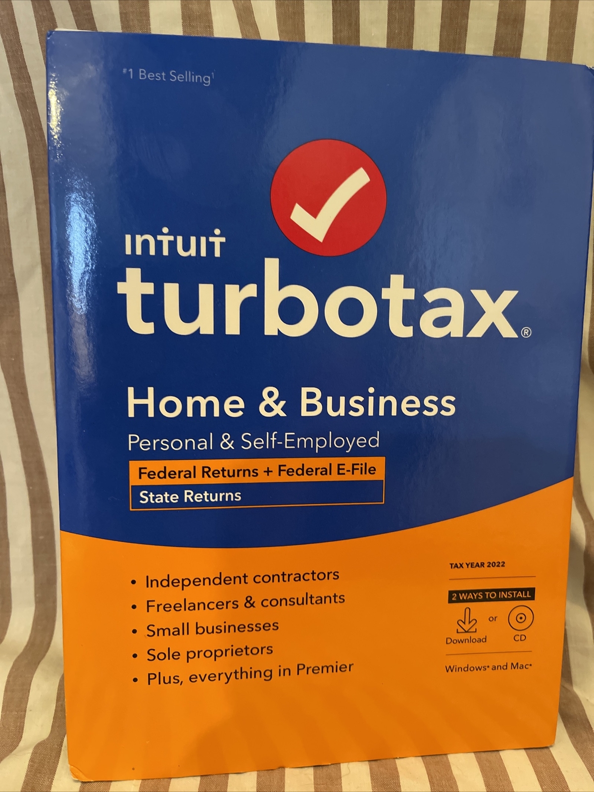 2022 Intuit Turbotax Home & Business Tax Software CD Physical Disc Windows Mac