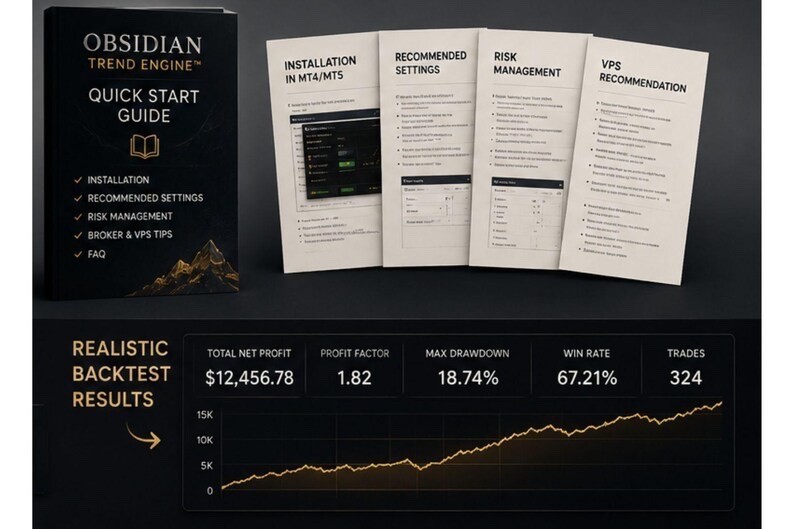 OBSIDIAN TREND Engine™ | No Martingale Forex EA for MT4 | Auto Trend System