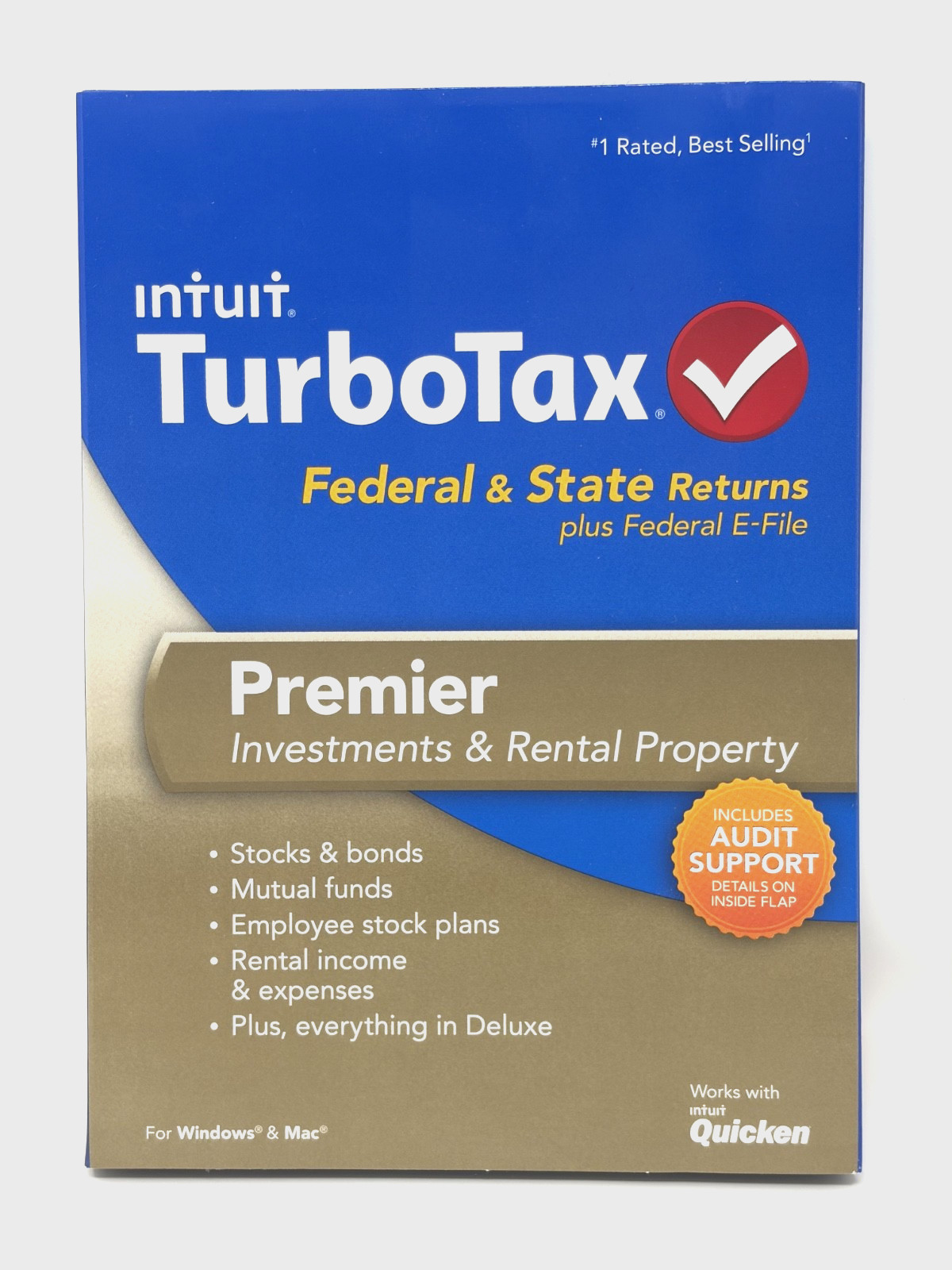 INTUIT TurboTax Premier Investments & Rental Property 2013 CD w/ Case & Cover