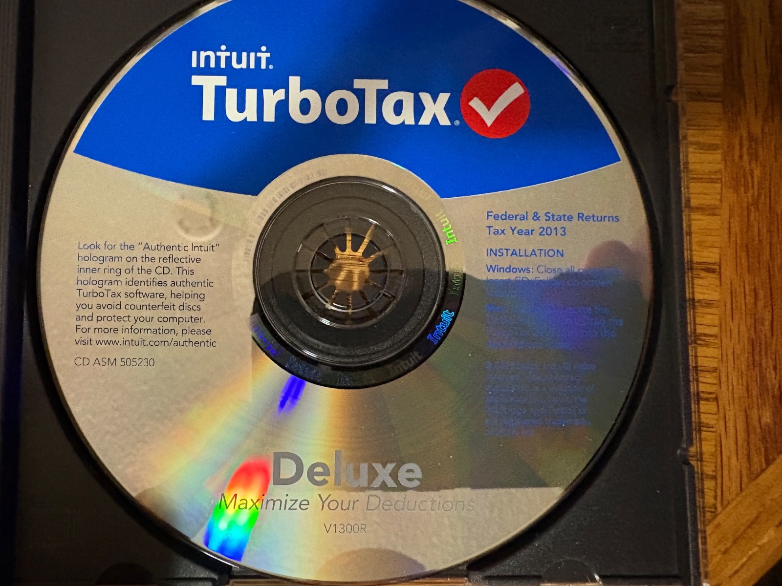 Intuit Turbotax Deluxe 2013 Software in Jewel Case