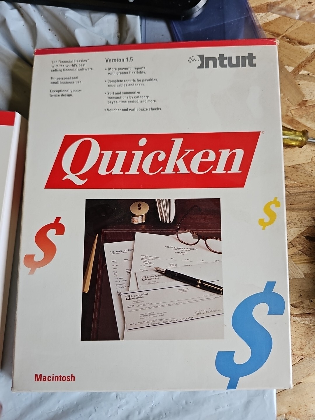 Vintage 1991 Macintosh Intuit Quicken 3.0 home & business finance Disk Manual G1