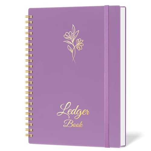 Accounting Ledger Book for Small Business Medium(8.4″ x 6.1″ ) Purple