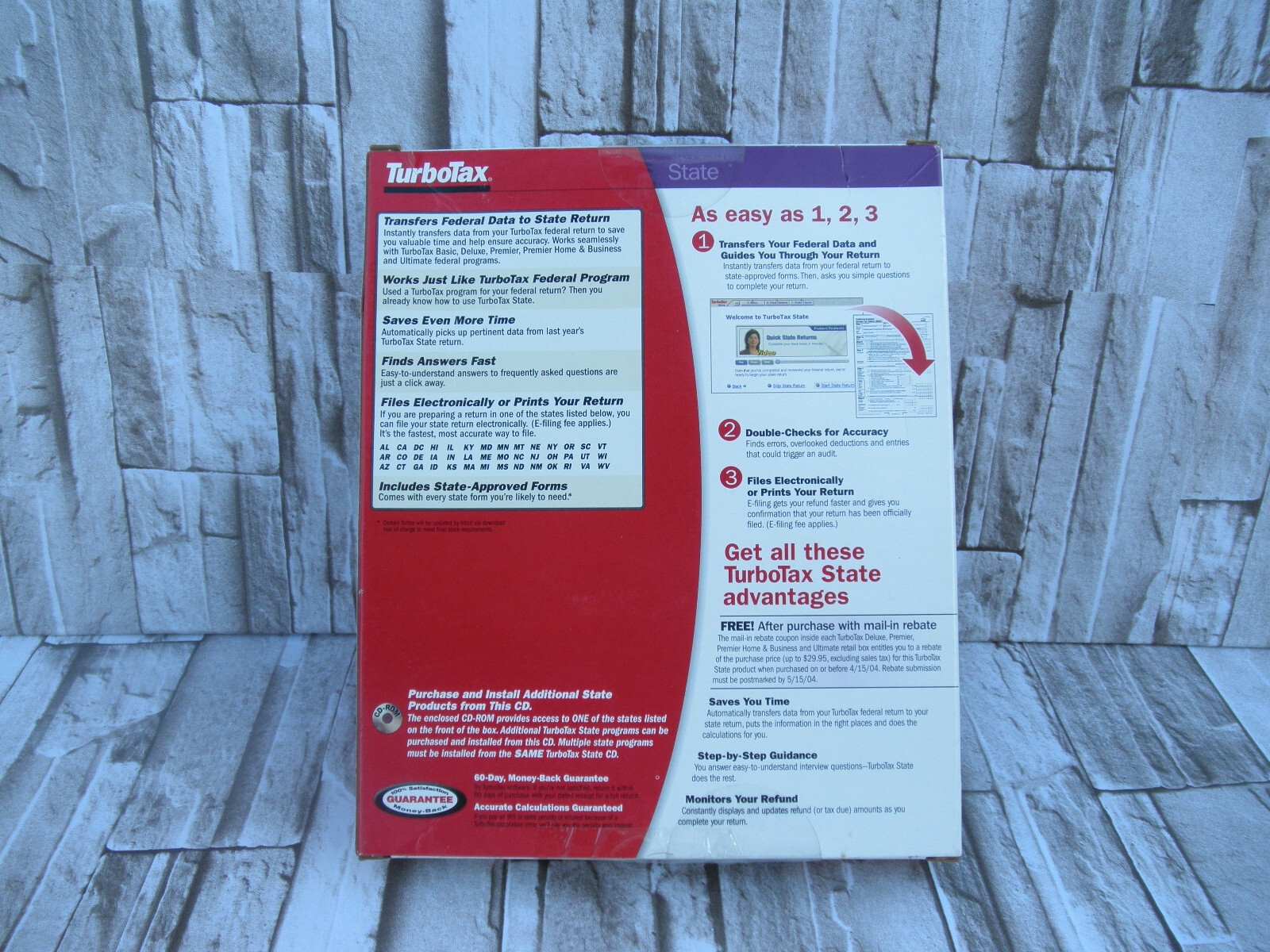NEW 2003 (SEALED) VINTAGE TURBOTAX STATE SOFTWARE (WIN 95/98/NT 4.0/2000/ME/XP)