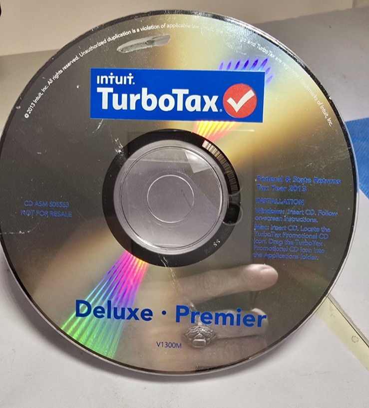 INTUIT Turbotax Deluxe-Premier Federal & State 2013 Windows-Mac-Tax Software CD