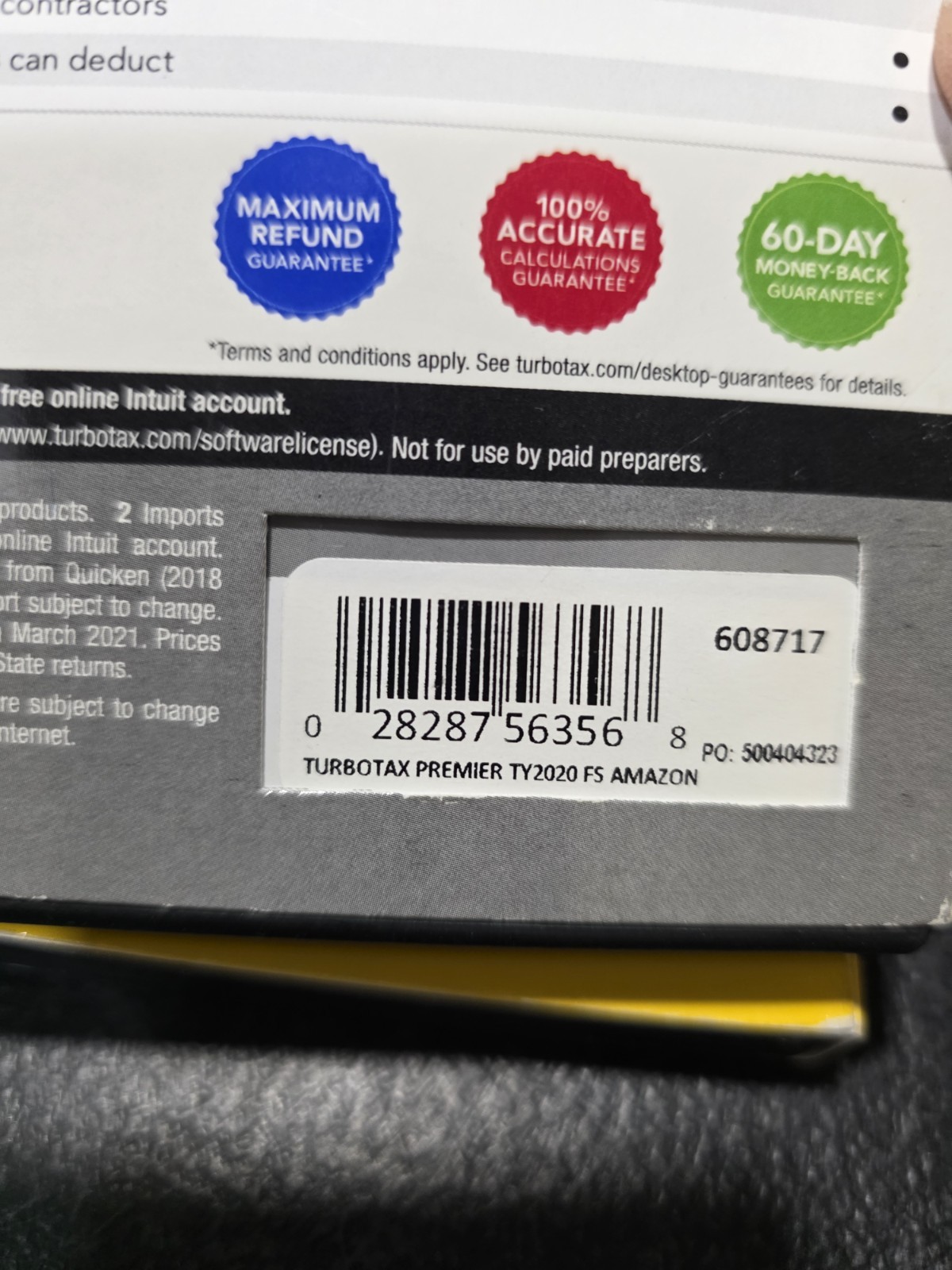 2020 Turbotax PREMIER Federal Returns /E-File CD Physical Disc Windows Mac NEW