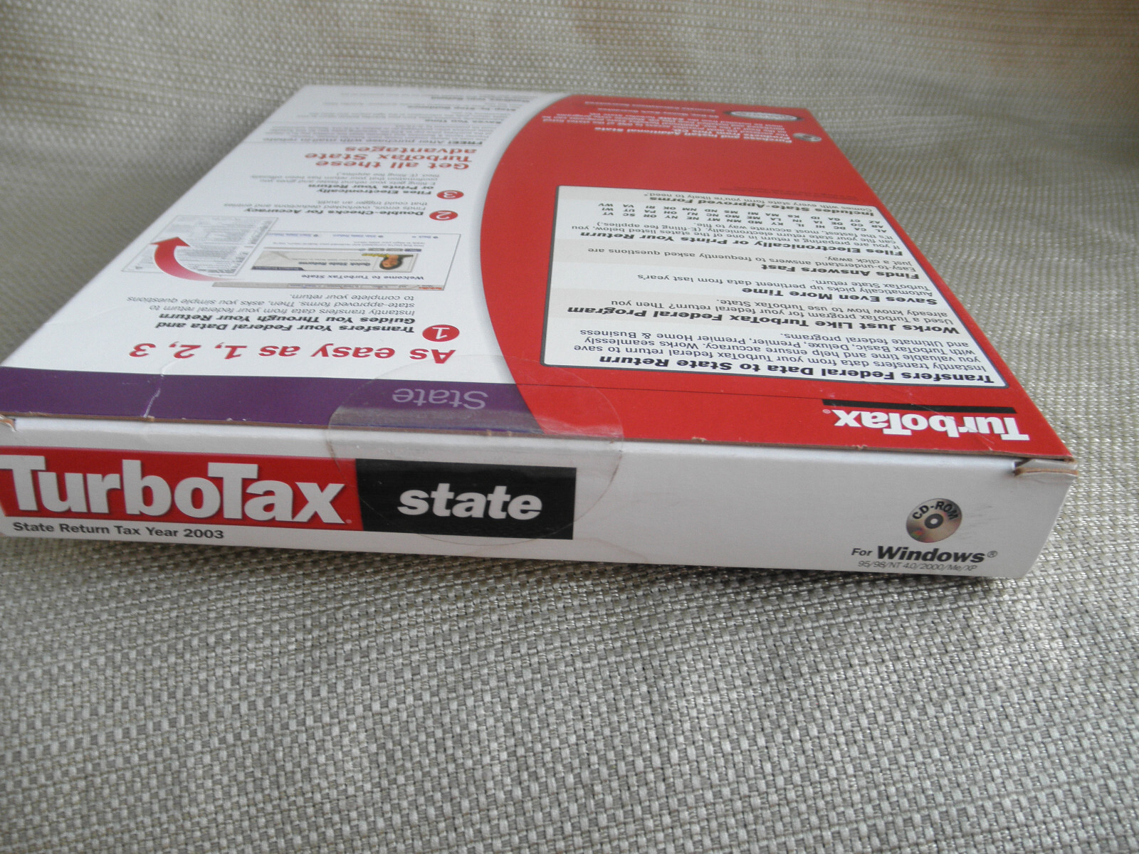 NEW 2003 (SEALED) VINTAGE TURBOTAX STATE SOFTWARE (WIN 95/98/NT 4.0/2000/ME/XP)