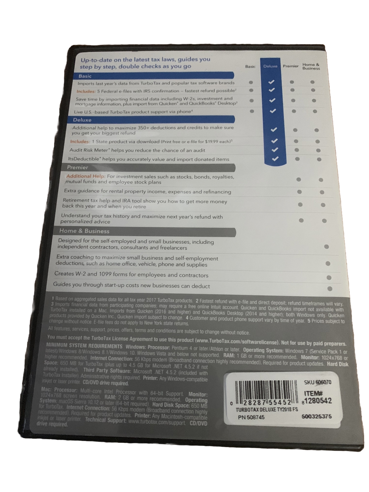 2018 Turbo tax Deluxe 2018, Federal, and State