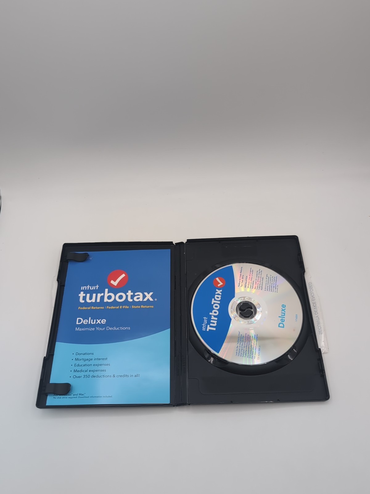 Turbotax 2016 Deluxe. Federal and State for prior year Windows and Mac