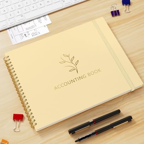 Accounting Ledger Book for Small Business & Personal Use, Light Yellow