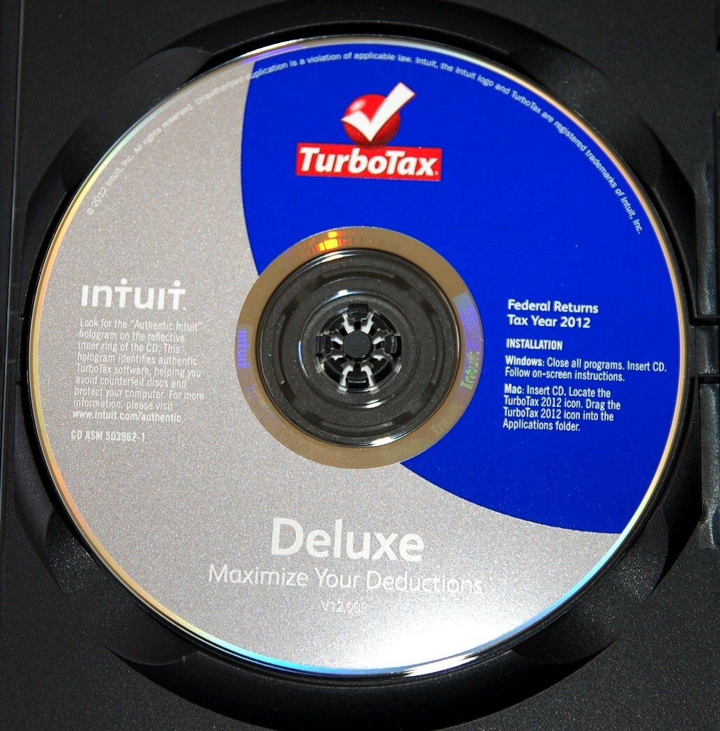 TurboTax Deluxe 2012 Federal Returns Disc with Federal E-Files For Windows & Mac