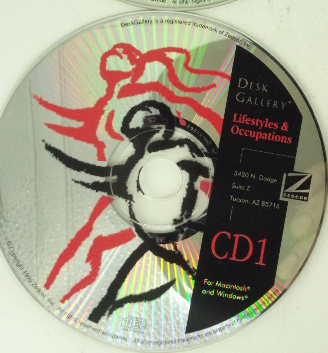 Zedcor Desk Gallery LIFESTYLES OCCUPATIONS Art Stock 4 CD-ROM 1994 Mac Windows