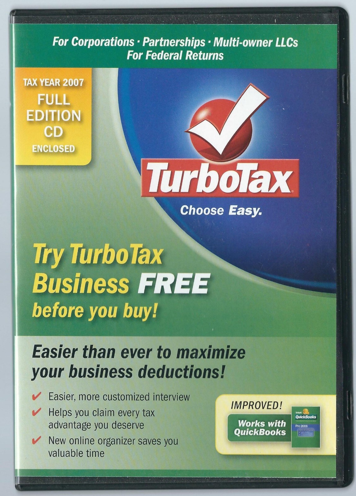 Intuit TurboTax Business for Federal Returns Tax Year 2007
