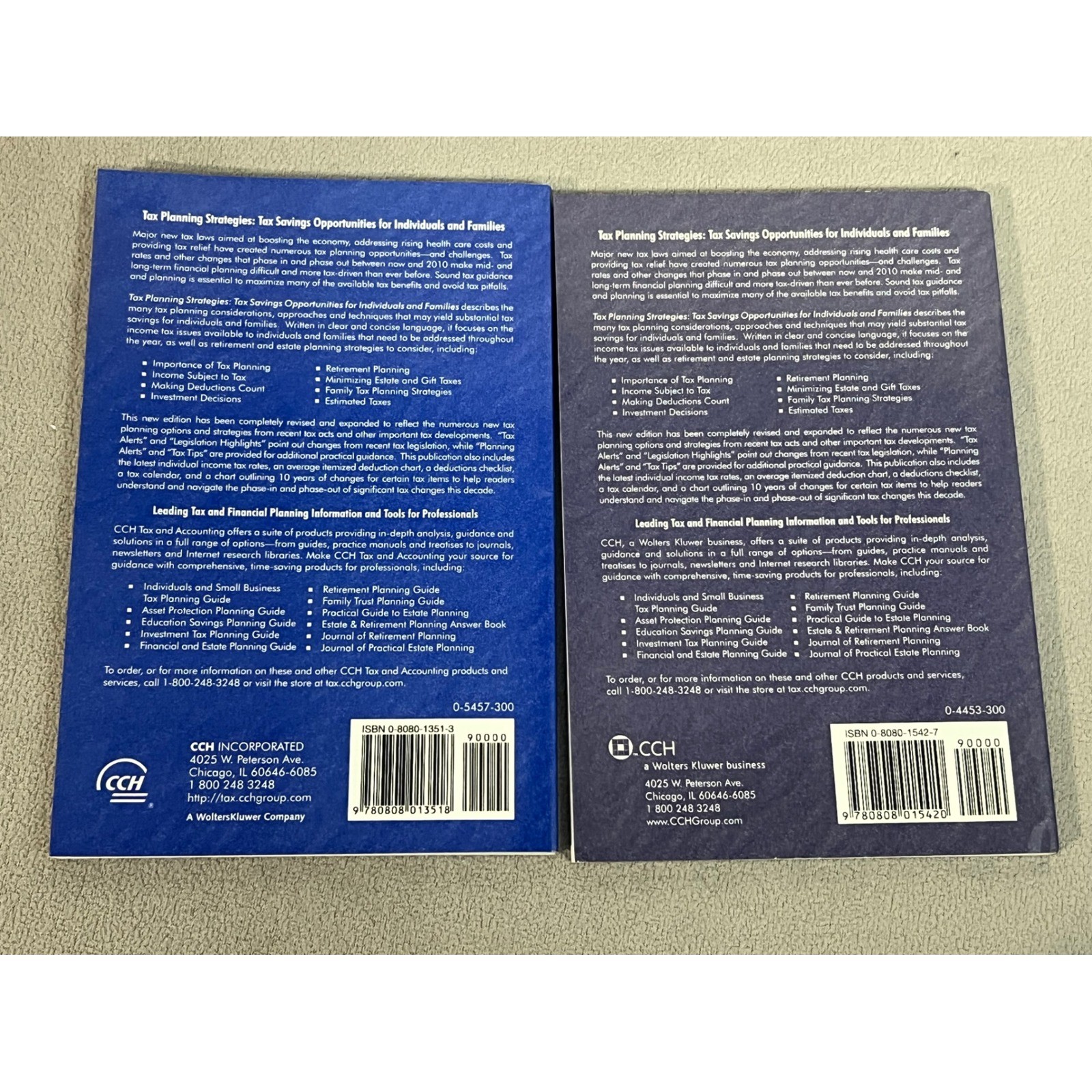 CCH Tax Planning Strategies Tax Savings individuals Families 05-07 Editions
