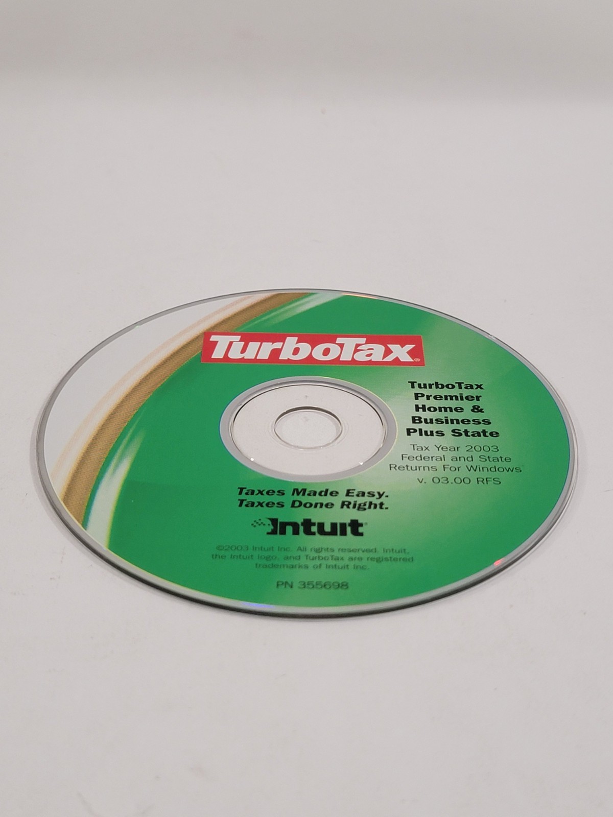 TurboTax 2003 PC CD-ROM For Windows – DISC ONLY