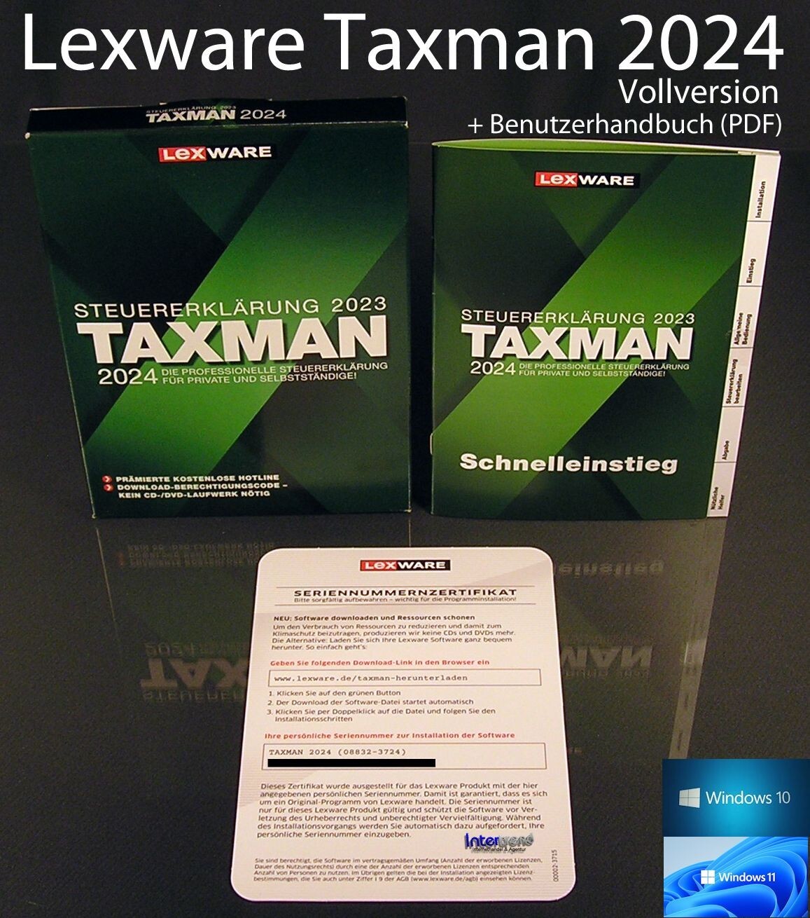 Lexware Taxman 2024 Full Version Box (Tax Year 2023) + Manual (PDF) ORIGINAL BOX NEW