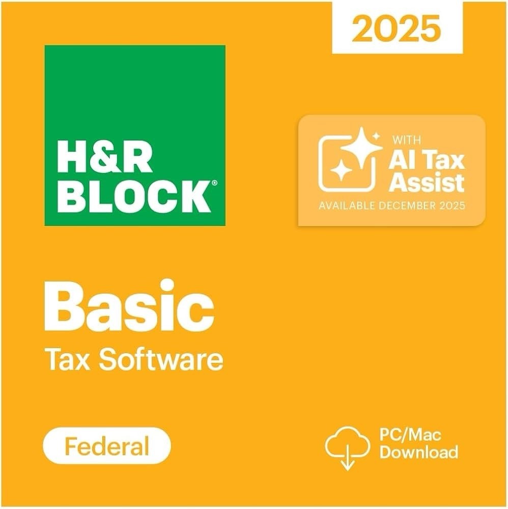 H&R Block Tax Software Basic 2025 PC/Mac [Product Key Card]