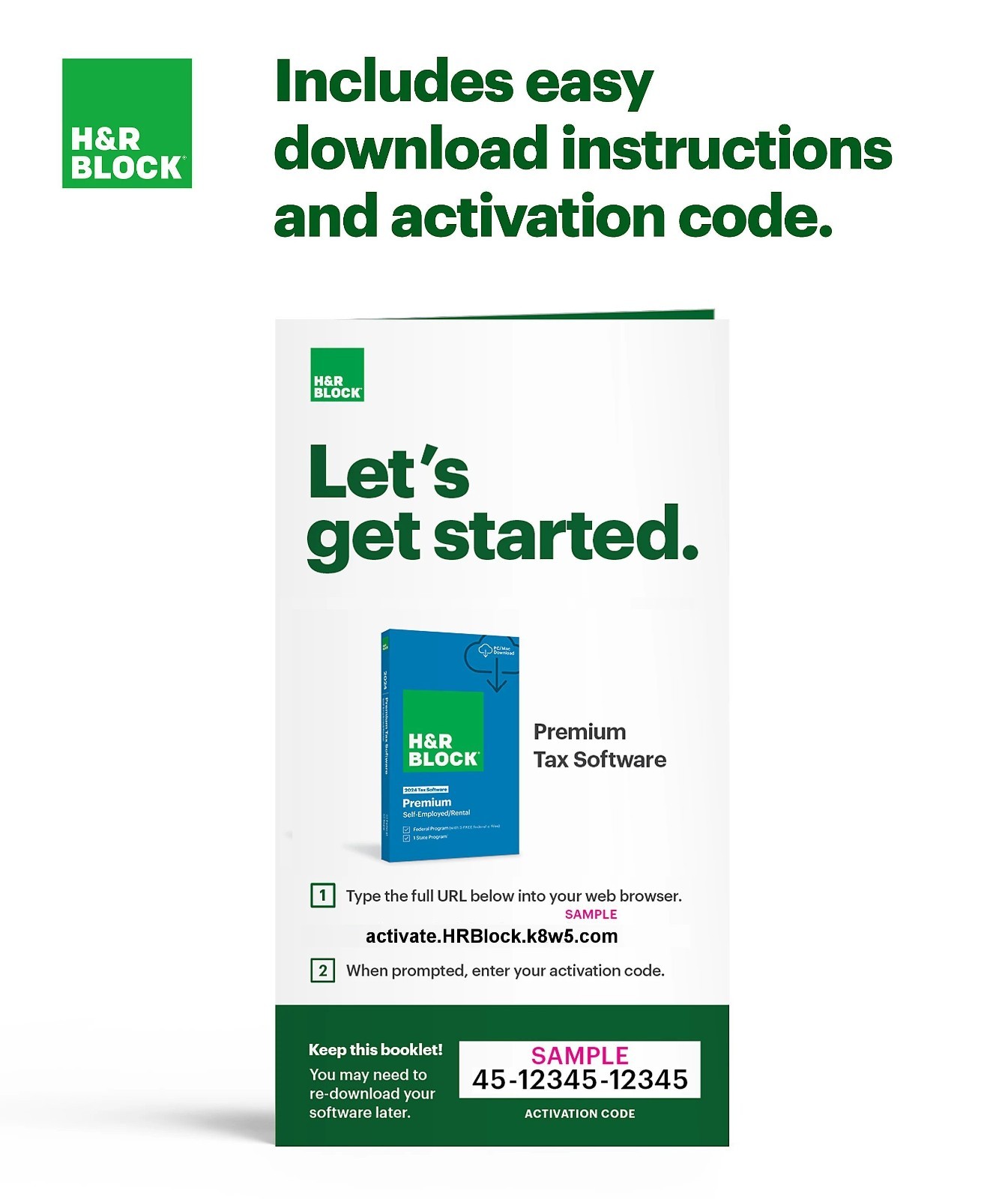 NEW 2025 H&R Block Tax Software Premium for Win/PC [Key Card]