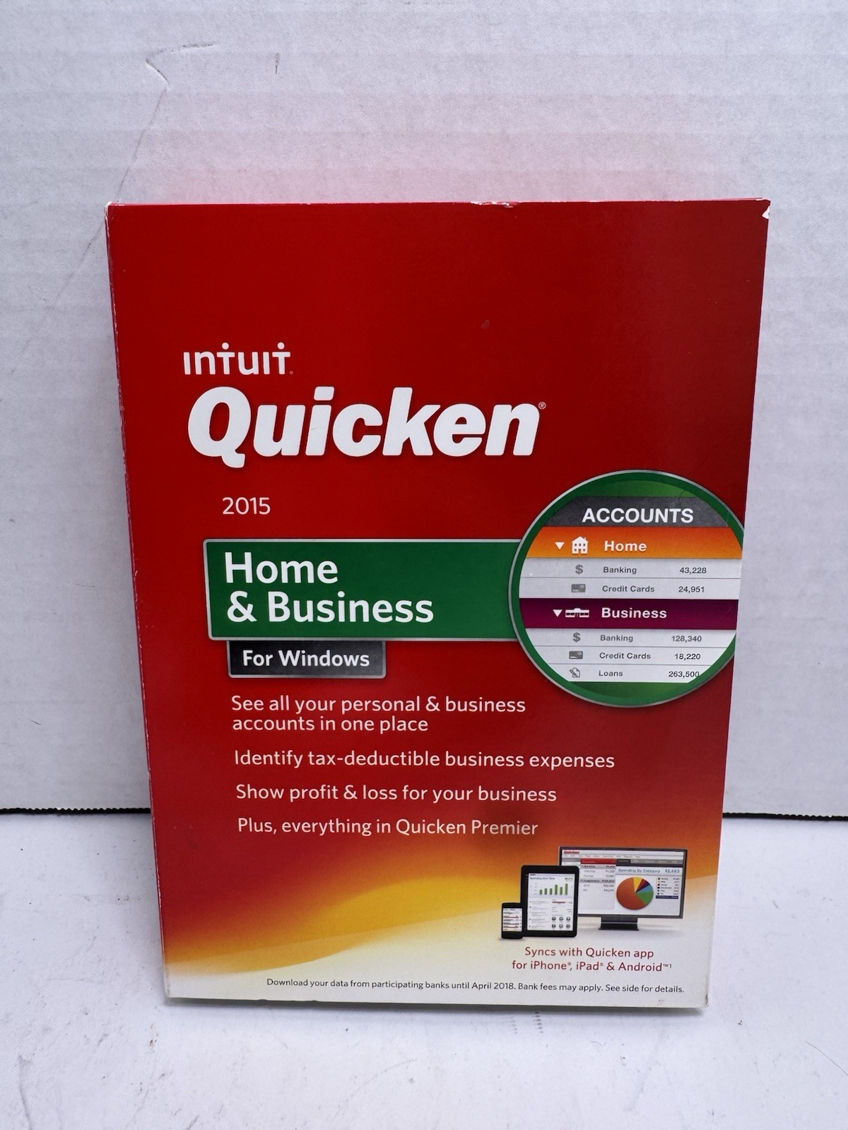 Intuit Quicken Home & Business 2015 Windows Vista SP1 & Win 7/8/8.1 – NEW SEALED
