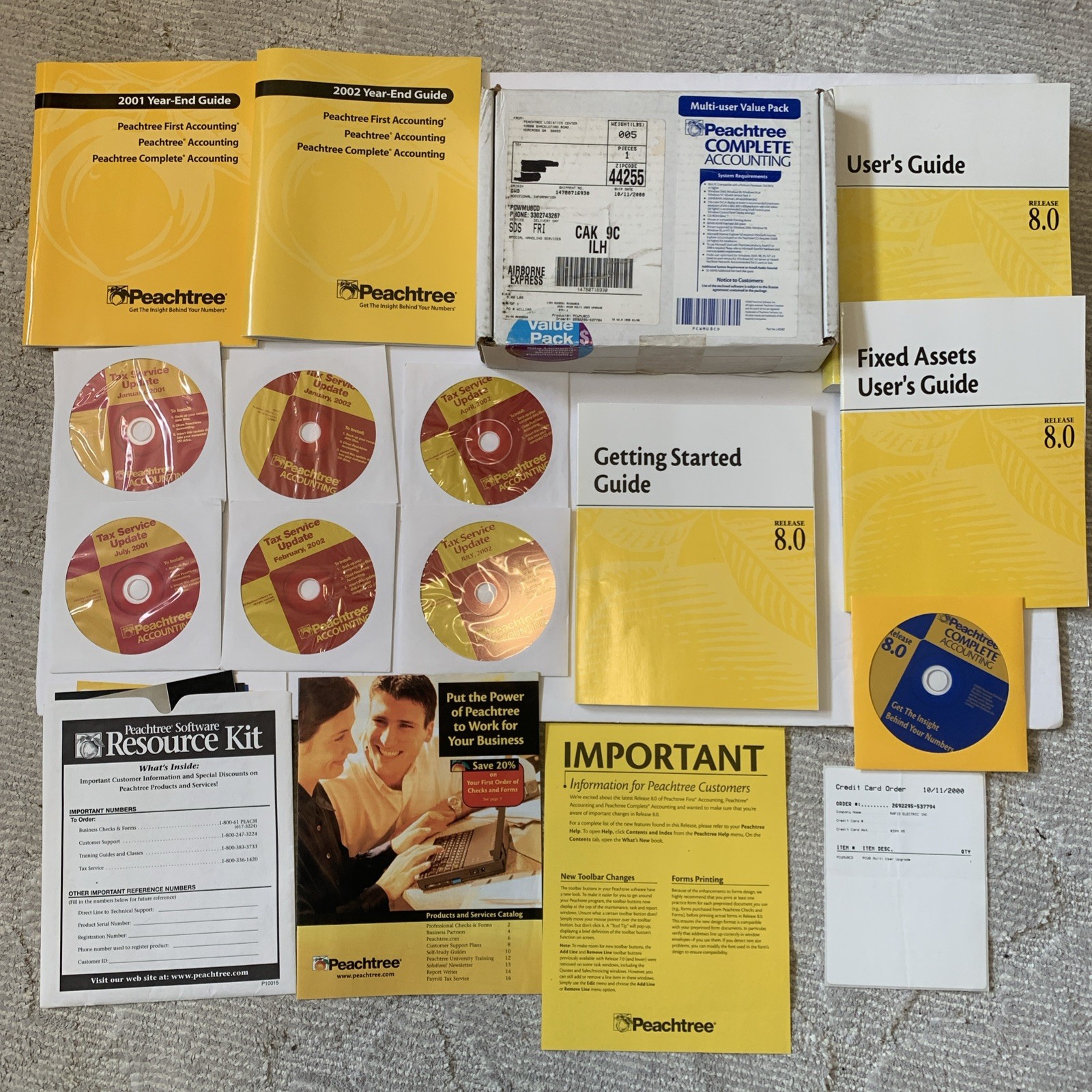 Peachtree Complete Accounting 8.0 Multi-User Value Pack CD Manuals Updates VTG