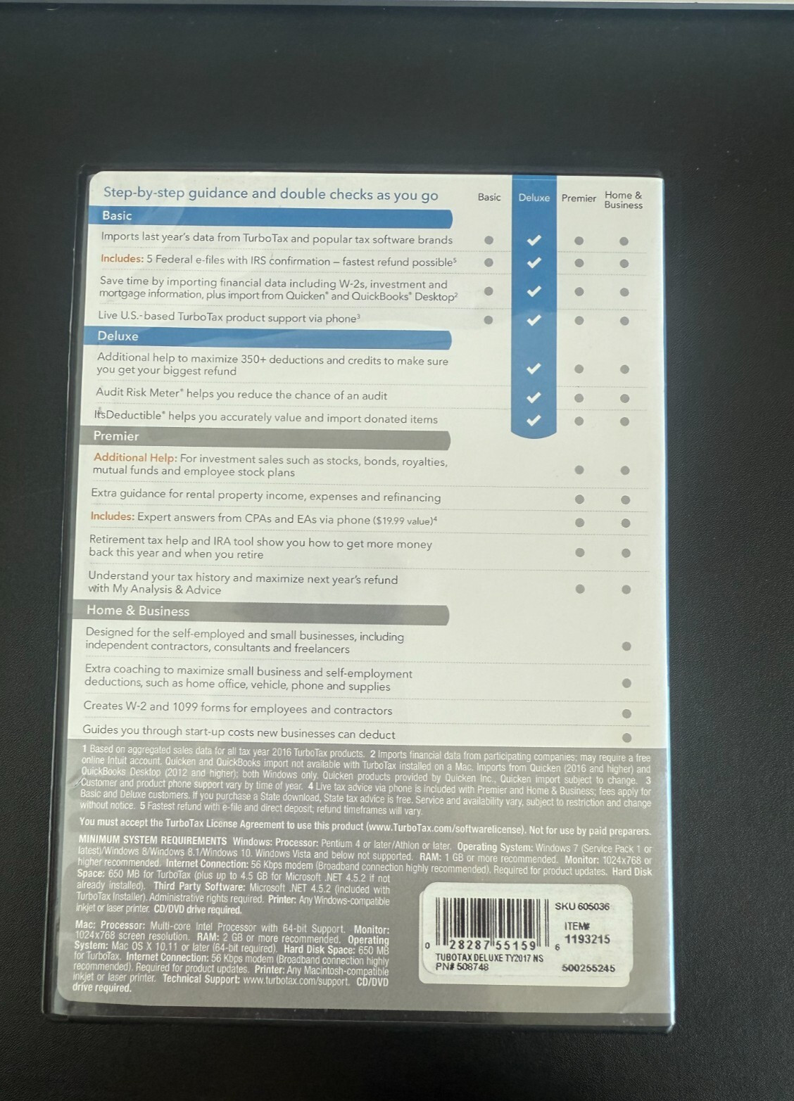 Turbotax 2017 Deluxe Federal Returns & Federal E-File for Windows & MAC