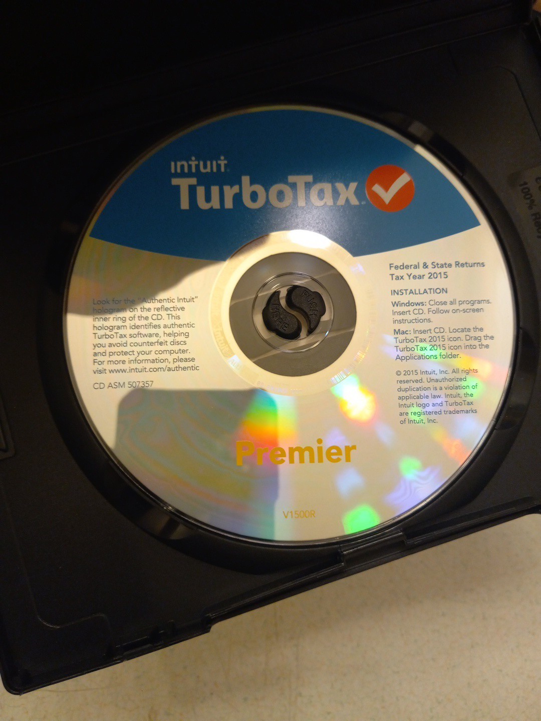 TurboTax Premier 2015 Investments & Rental Property Tax Preparation USED Disc