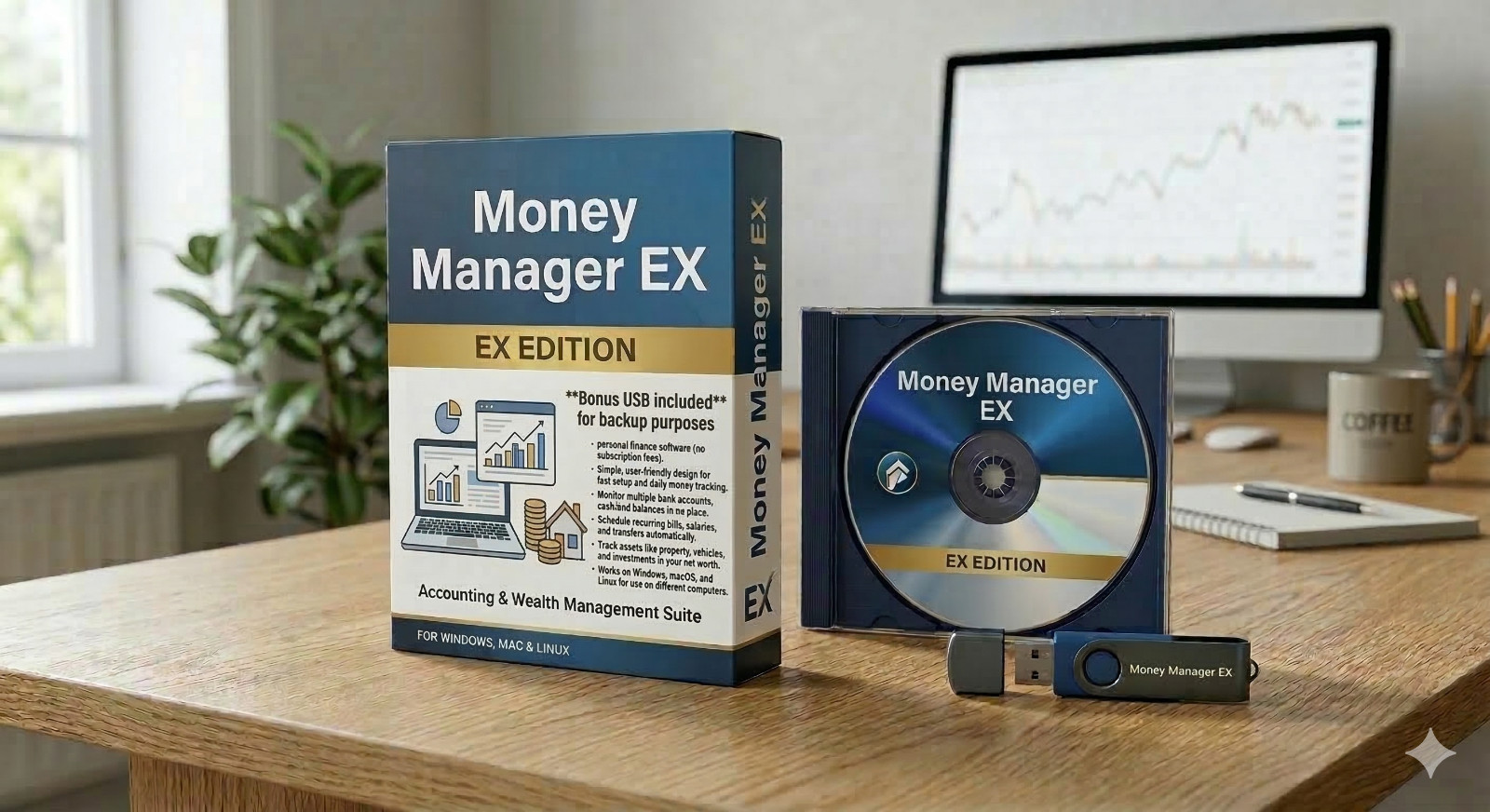 Personal Accounting, Banking And Budgeting Software Money Manager Ex – | CD USB