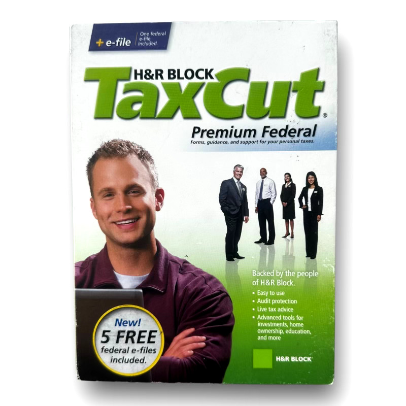 H&R Block Taxcut Premium Federal 2008 For WINDOWS & MAC NEW SEALED