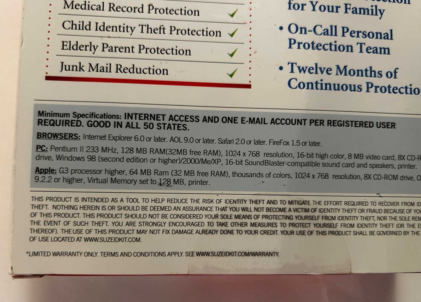 Suze Orman’s Stop Identity Theft Now Identity Theft Kit CD-ROM