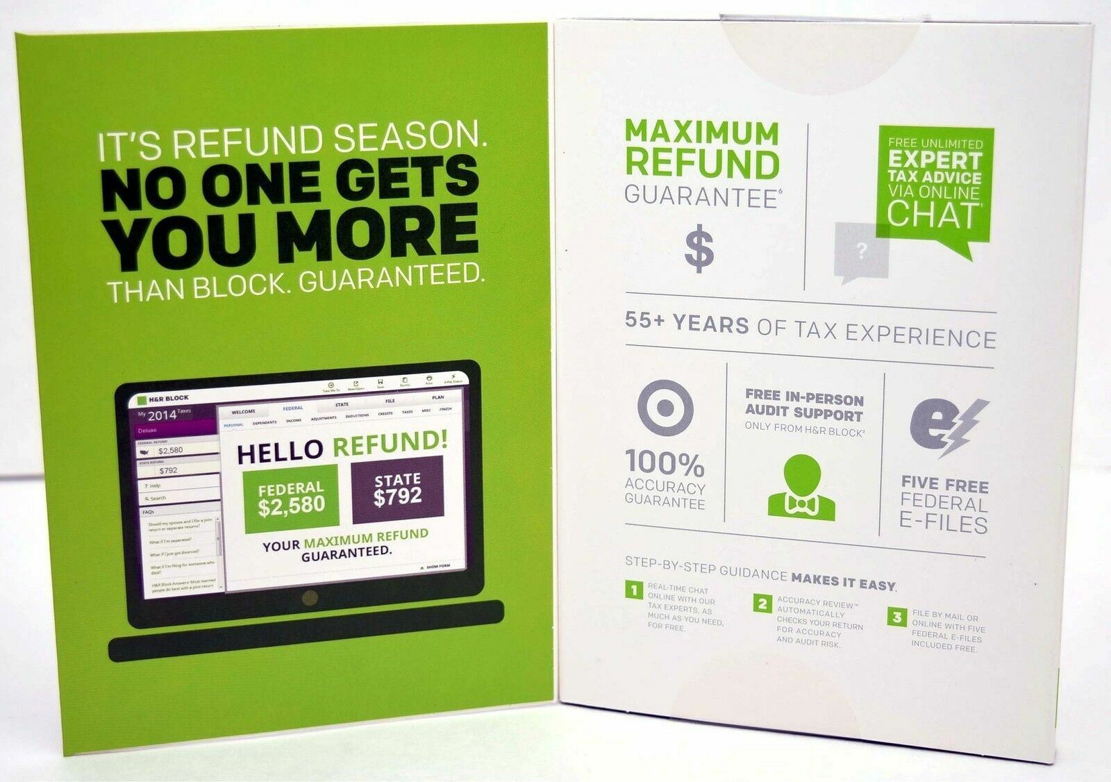 SEALED NEW H&R Block 2014 DELUXE Taxes Homeowner/Investor Federal+State tax CD