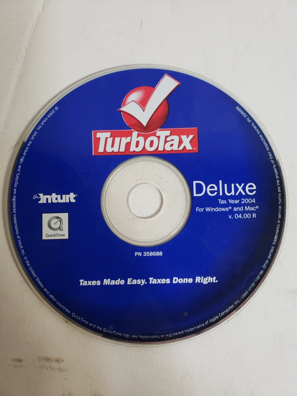 Turbotax deluxe 2005 Windows Mac 3 discs