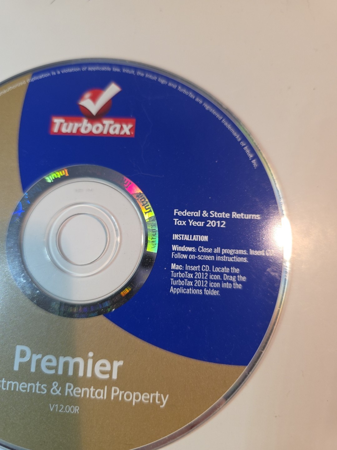 TurboTax Premier 2012 – Investments And Rental Property. CD ONLY