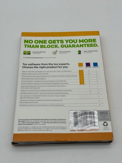 H&R BLOCK 2018 FEDERAL BASIC SIMPLE TAX SITUATIONS SOFTWARE FACTORY SEALED