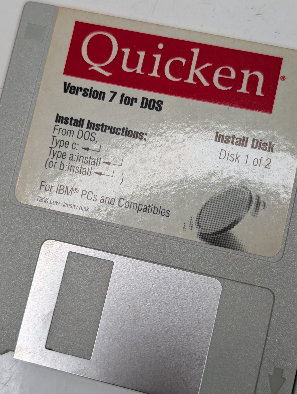 Quicken for DOS Version 7 Install Disks 3.5″ Floppy Disks Vintage