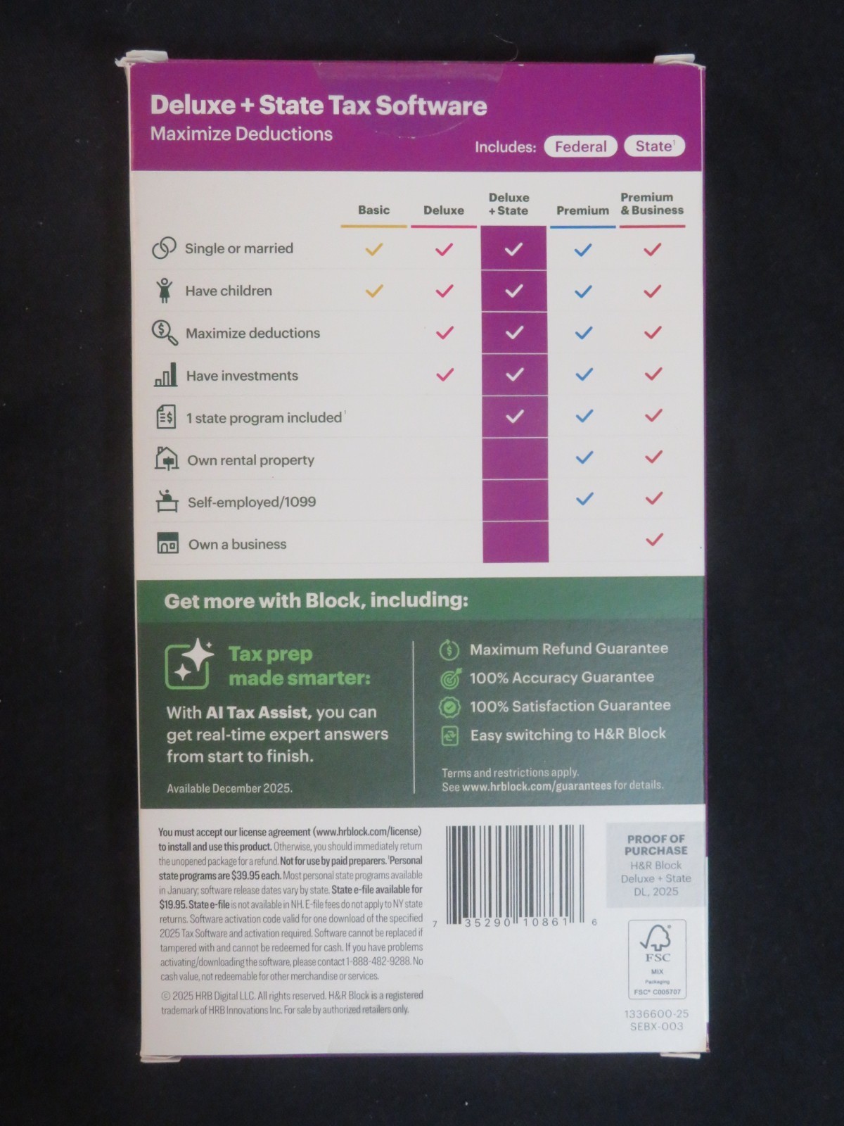 2025 H & R Block Deluxe + State Maximize Deductions Software FAST AUTH DOWNLOAD
