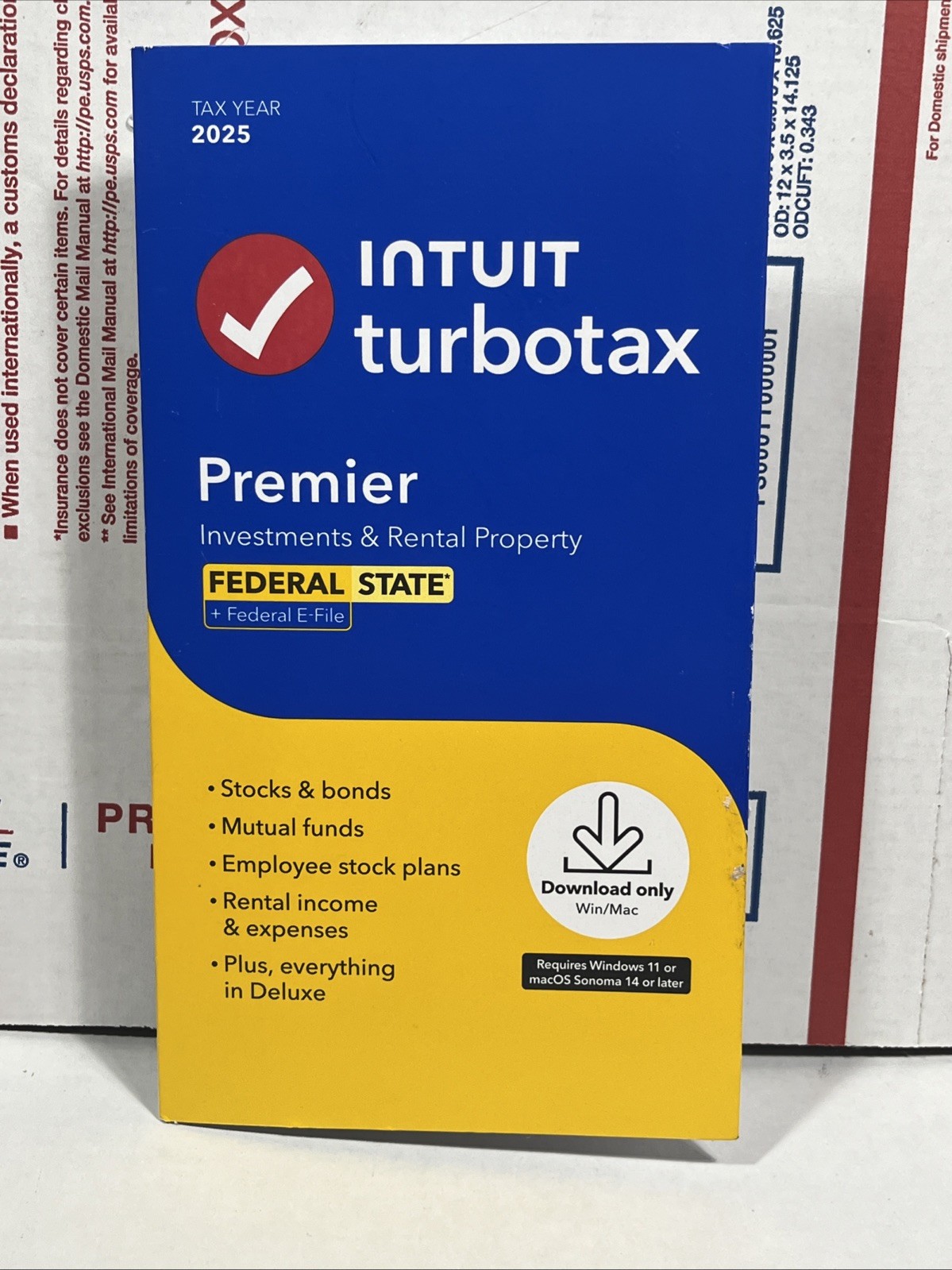 New TurboTax Premier 2025 Tax Software Fed & State Tax Win & Mac Sealed