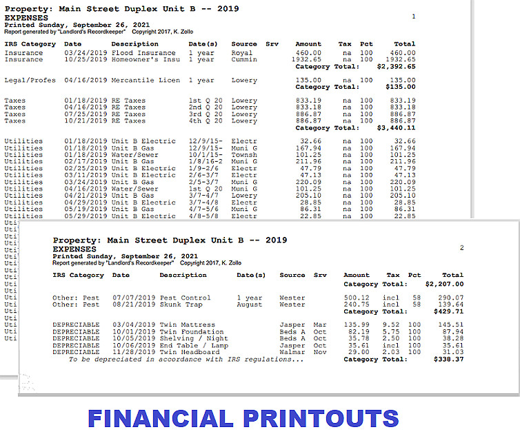 Landlord’s Recordkeeper: Rental Property Records Software [Download Version]