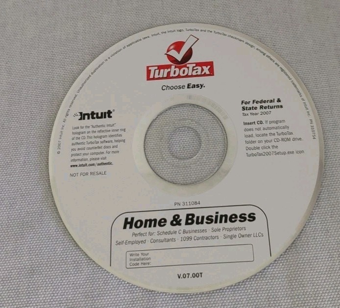 Lot of 4 TurboTax Deluxe 2011 2012 and Home and Business 2007- CD only
