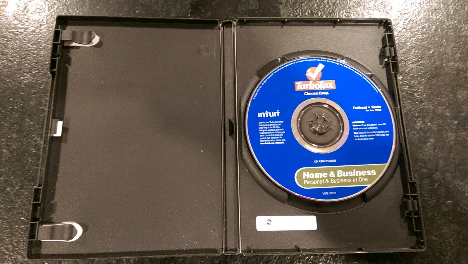 Genuine Retail CD 2008 TurboTax Home & Business Federal + State for Windows/Mac