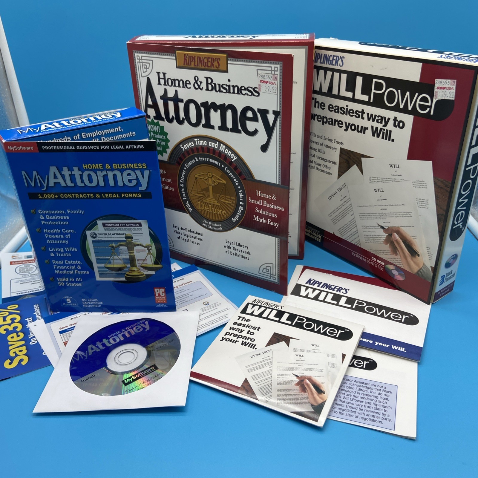 NEW/SEALED Kiplinger’s Home & Business Attorney & WillPower + MyAttorney PC Lot